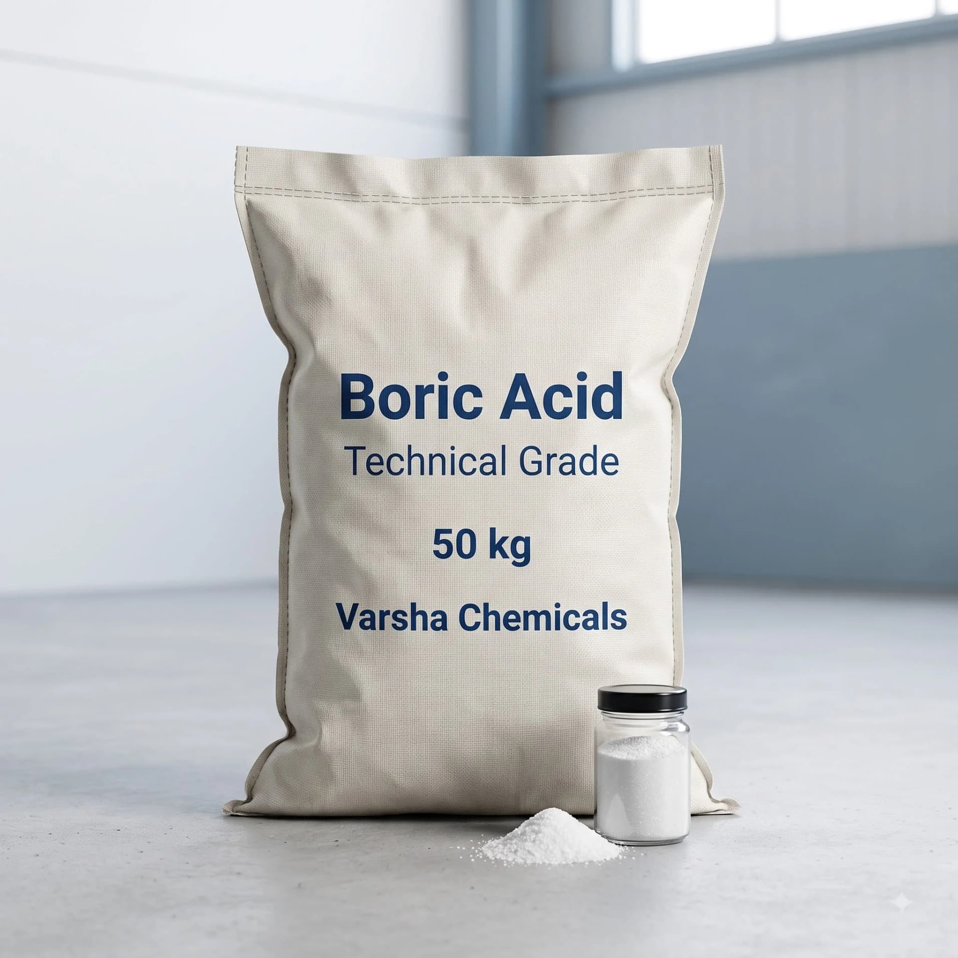 Boric Acid product packaging from Varsha Chemicals, Belagavi