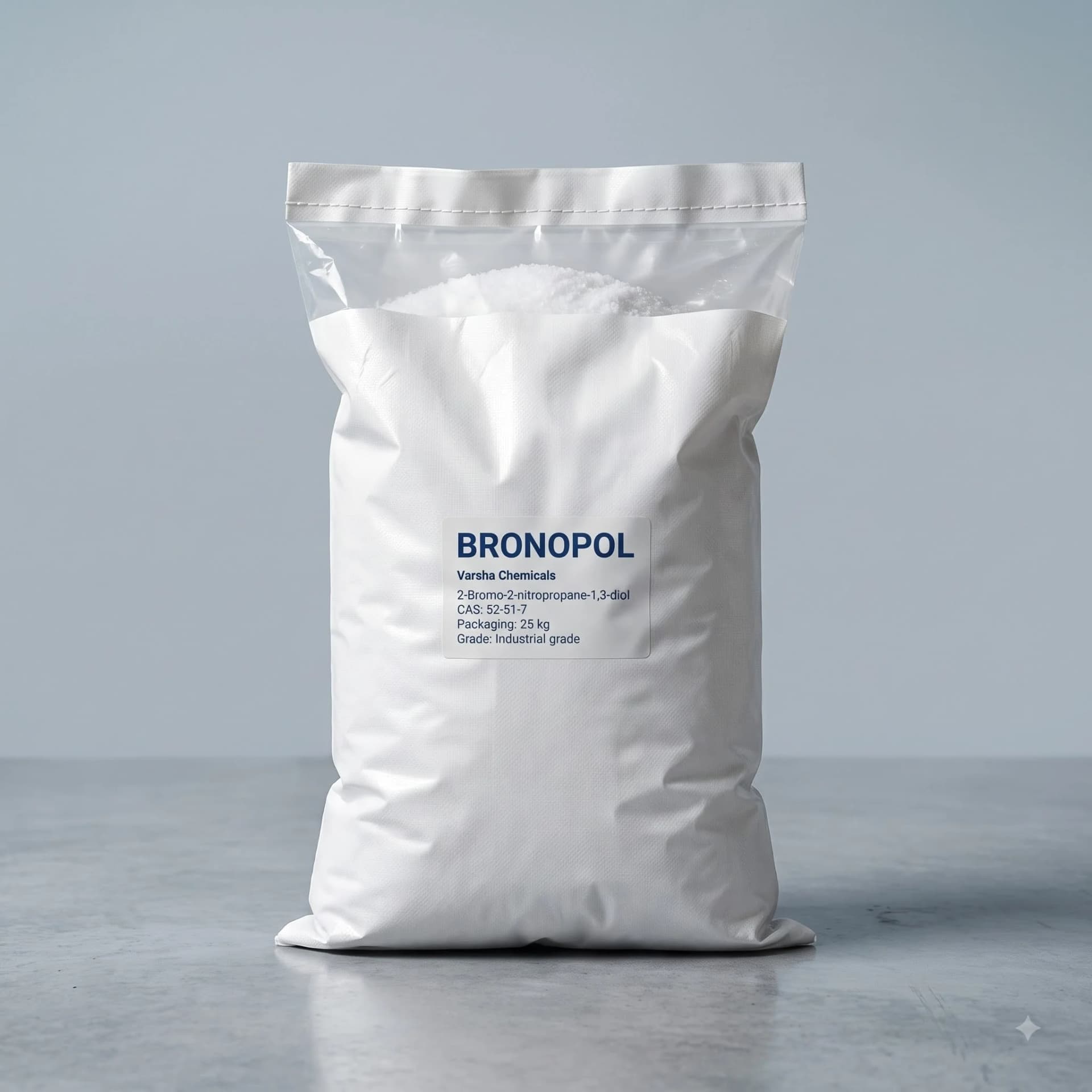 Bronopol product packaging from Varsha Chemicals, Belagavi