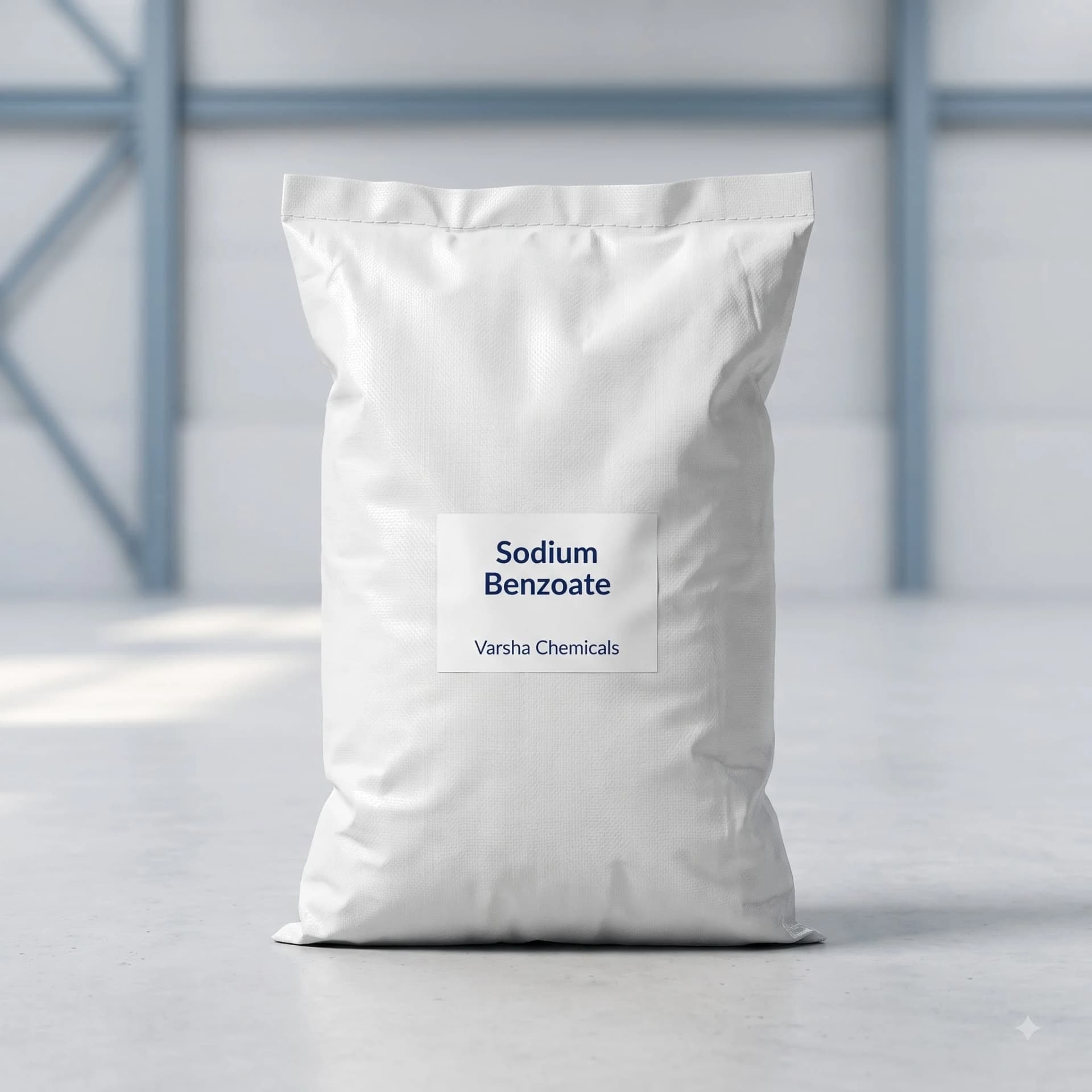 Sodium Benzoate product packaging from Varsha Chemicals, Belagavi