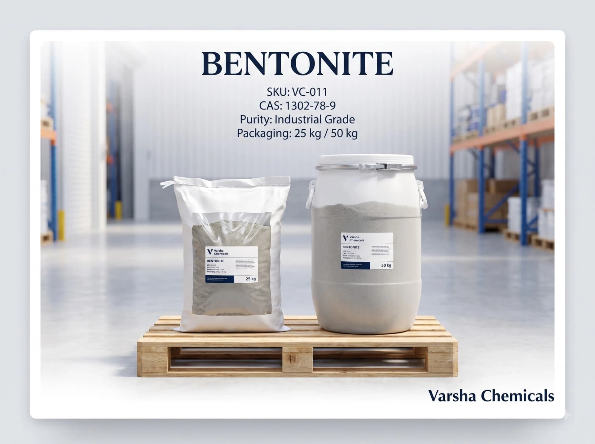 Bentonite product packaging from Varsha Chemicals, Belagavi