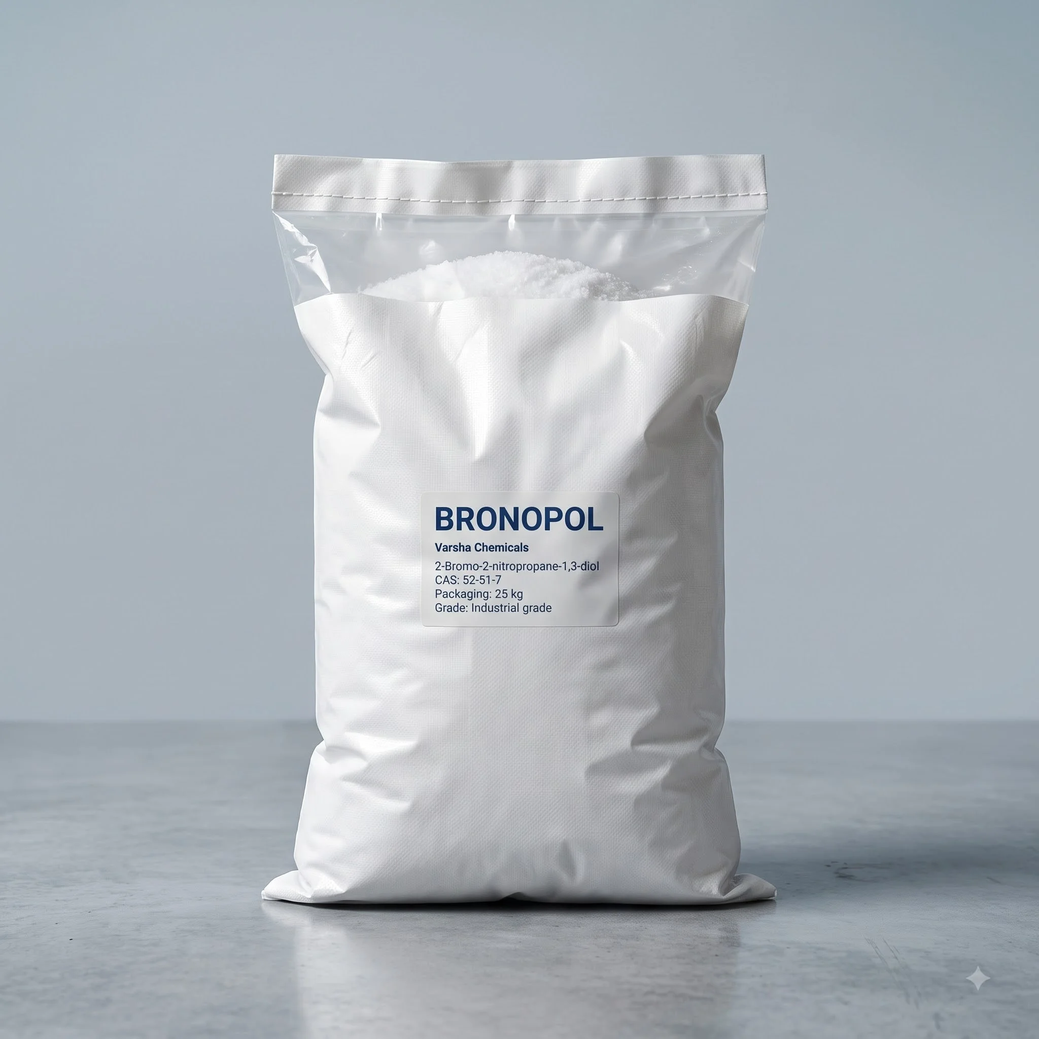 Bronopol product packaging from Varsha Chemicals, Belagavi