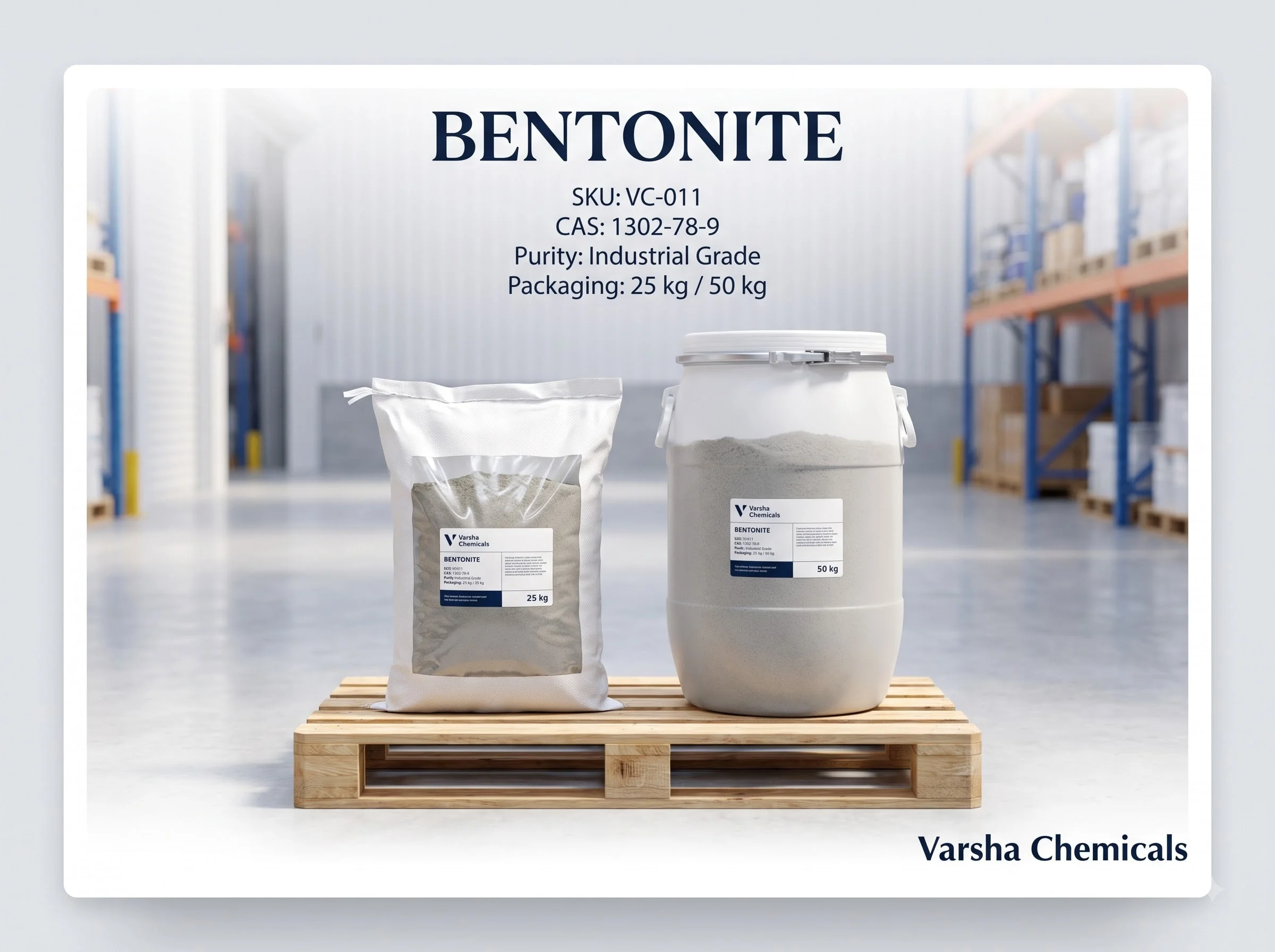 Bentonite product packaging from Varsha Chemicals, Belagavi