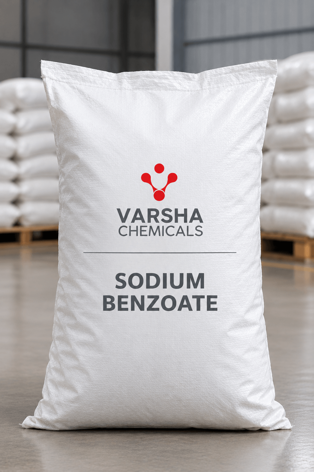 Sodium Benzoate product packaging from Varsha Chemicals, Belagavi