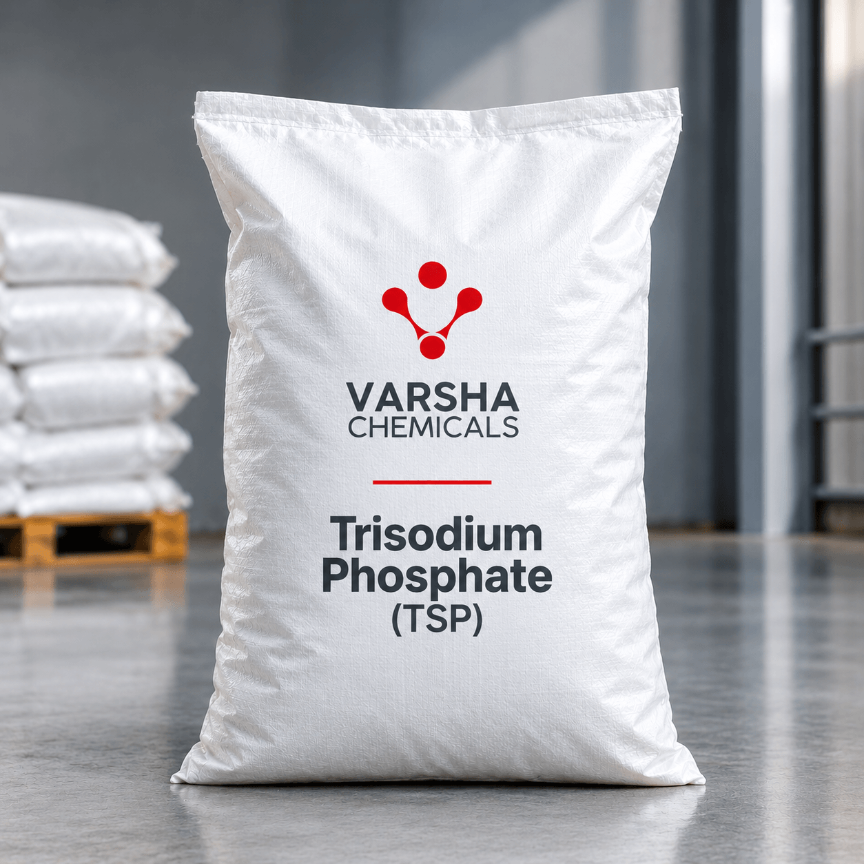 Trisodium Phosphate (TSP) product packaging from Varsha Chemicals, Belagavi