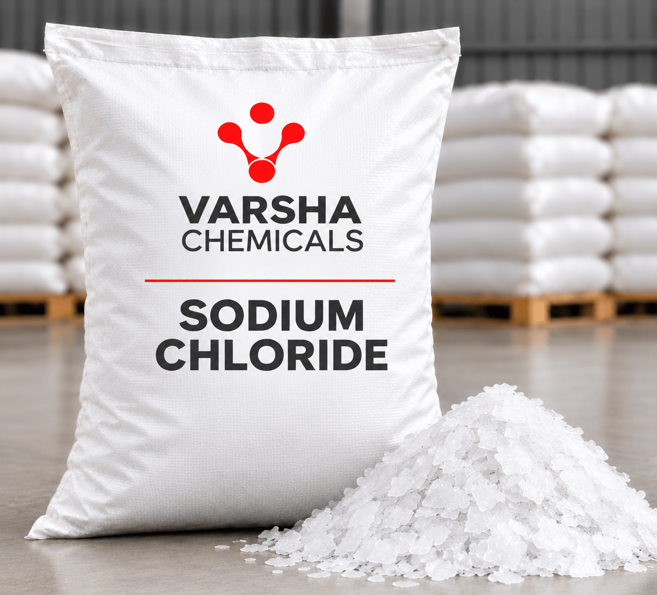Sodium Chloride / Chlorite product packaging from Varsha Chemicals, Belagavi