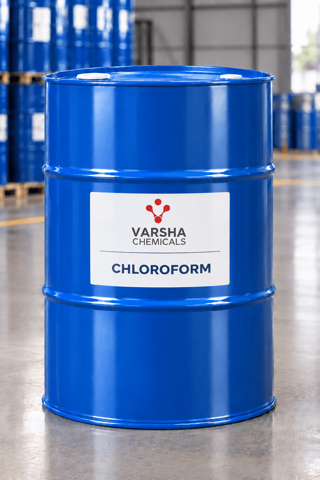Chloroform product packaging from Varsha Chemicals, Belagavi