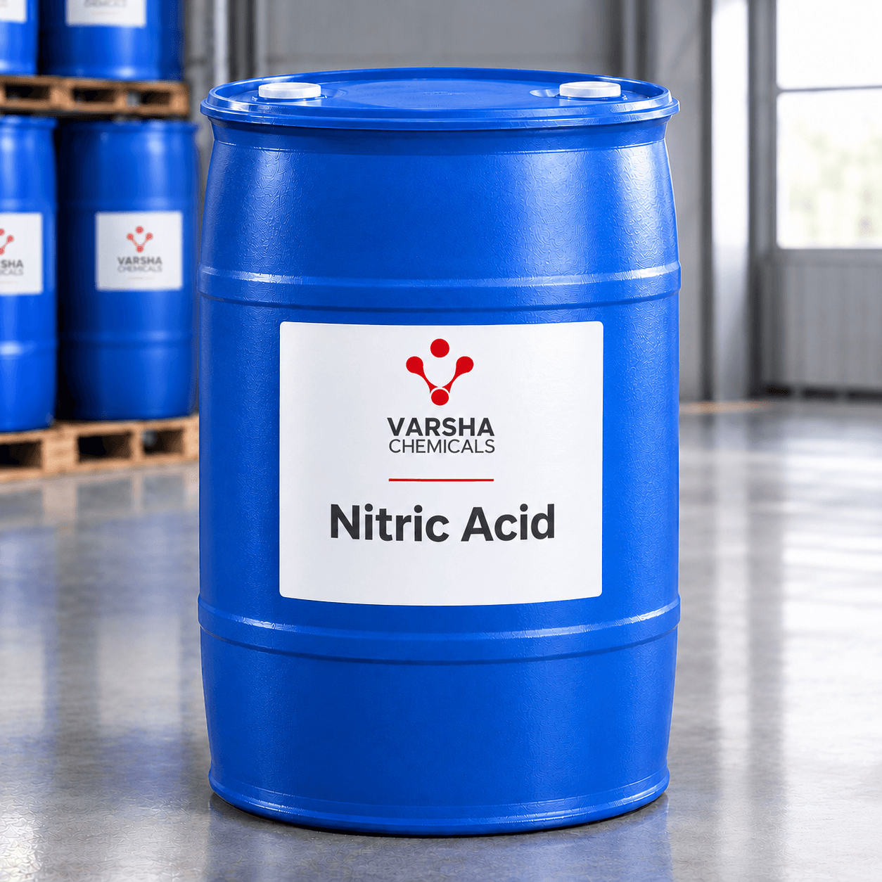 Nitric Acid product packaging from Varsha Chemicals, Belagavi
