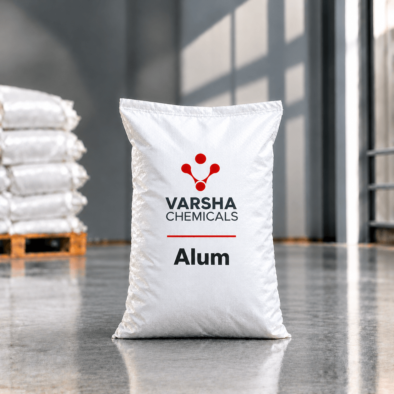 Alum (Ferric / Ammonium / Potash) product packaging from Varsha Chemicals, Belagavi