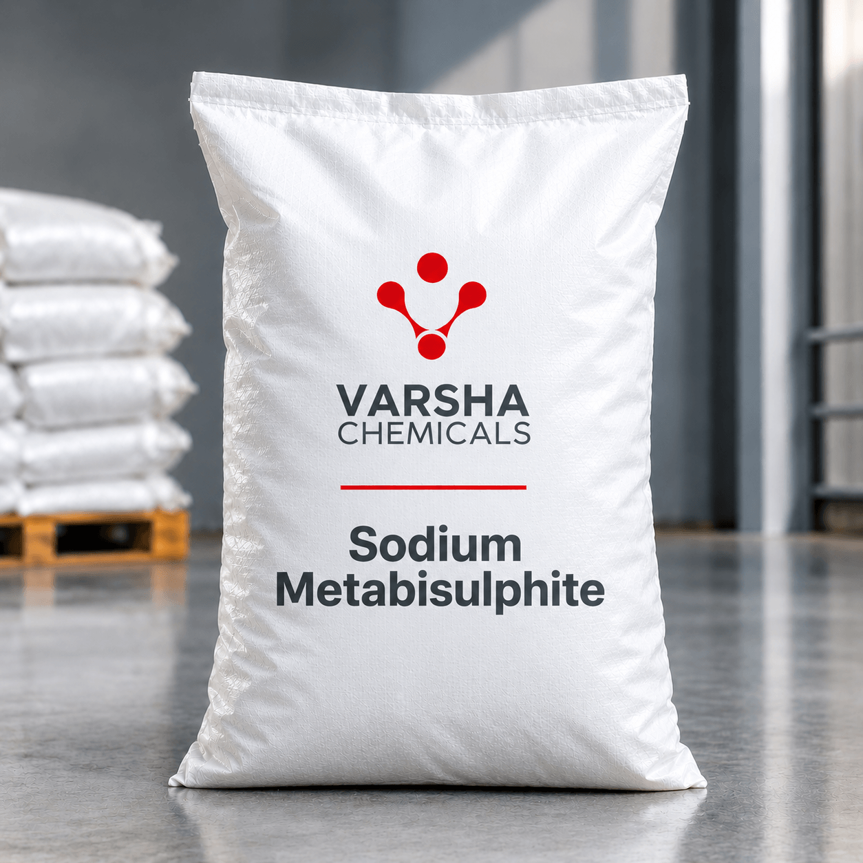 Sodium Metabisulphite product packaging from Varsha Chemicals, Belagavi