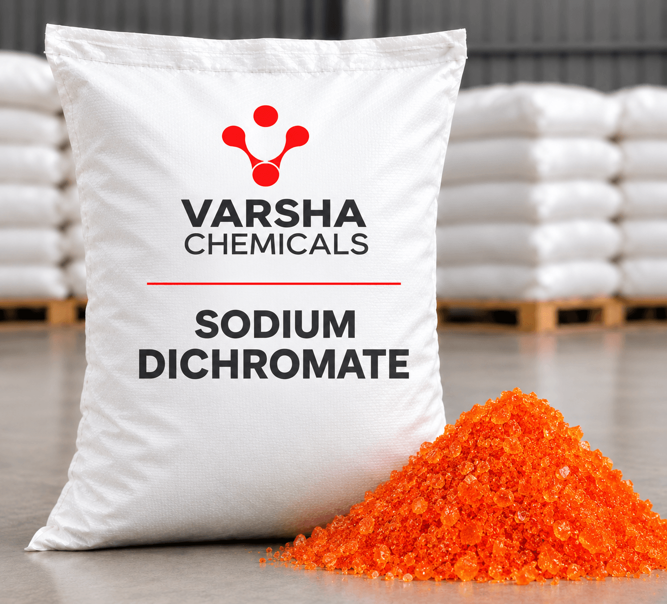 Sodium Dichromate product packaging from Varsha Chemicals, Belagavi