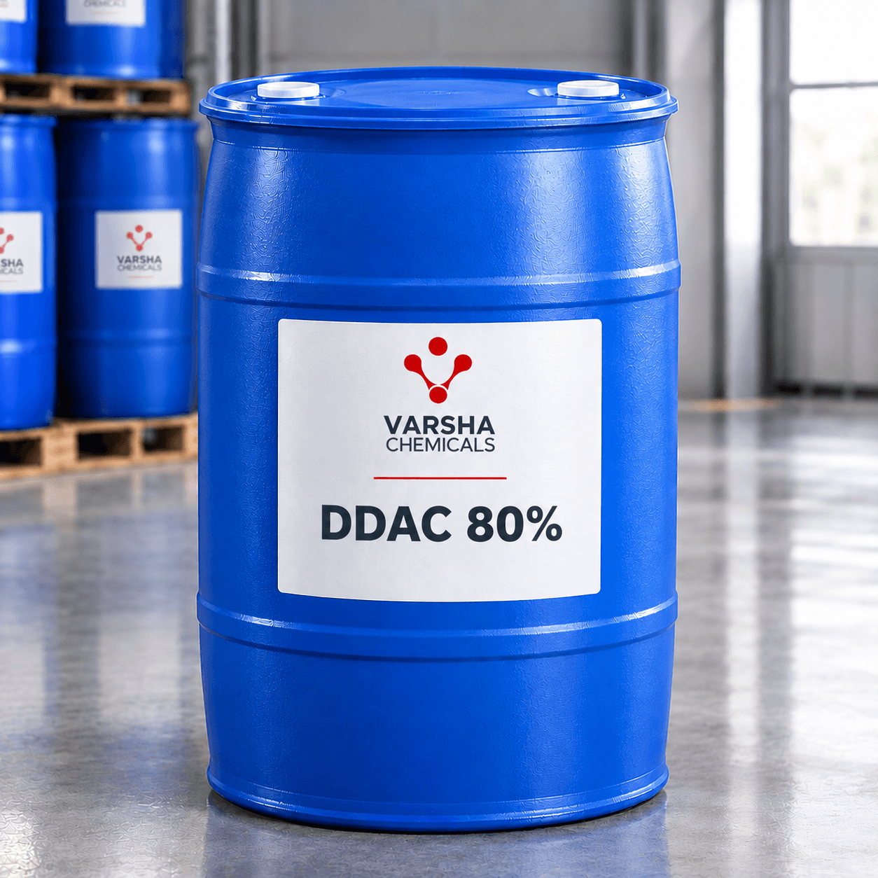DDAC 80% product packaging from Varsha Chemicals, Belagavi